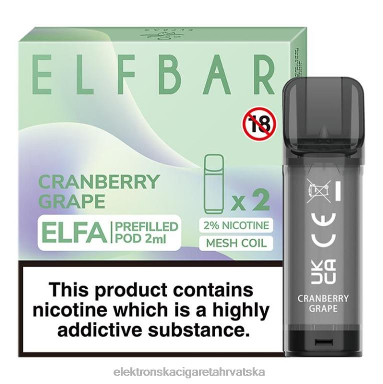 Elektronska Cigareta Cijena - brusnica grožđa DJFJL334 ELFBAR Elfa napunjena kapsula - 2 ml - 20 mg (2 pakiranja)