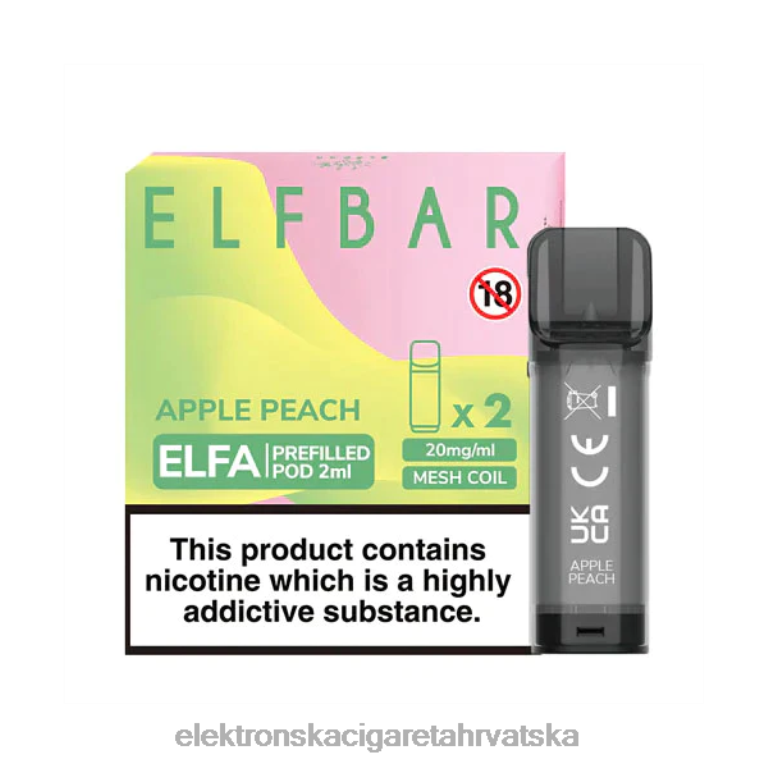 Elektronska Cigareta Cijena - jabuka breskva DJFJL325 ELFBAR Elfa napunjena kapsula - 2 ml - 20 mg (2 pakiranja)