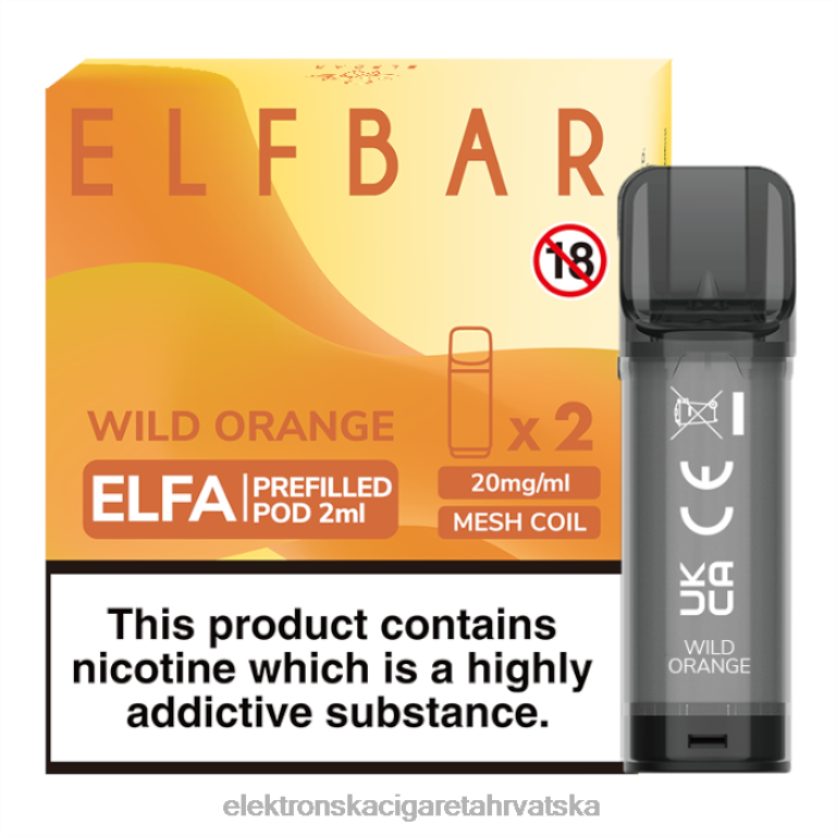 Elektronska Cigareta Hrvatska - divlja naranča DJFJL340 ELFBAR Elfa napunjena kapsula - 2 ml - 20 mg (2 pakiranja)