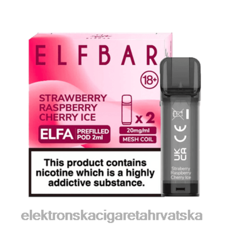 Elektronska Cigareta Za Enkratno Uporabo Petrol - jagoda malina višnja led DJFJL336 ELFBAR Elfa napunjena kapsula - 2 ml - 20 mg (2 pakiranja)