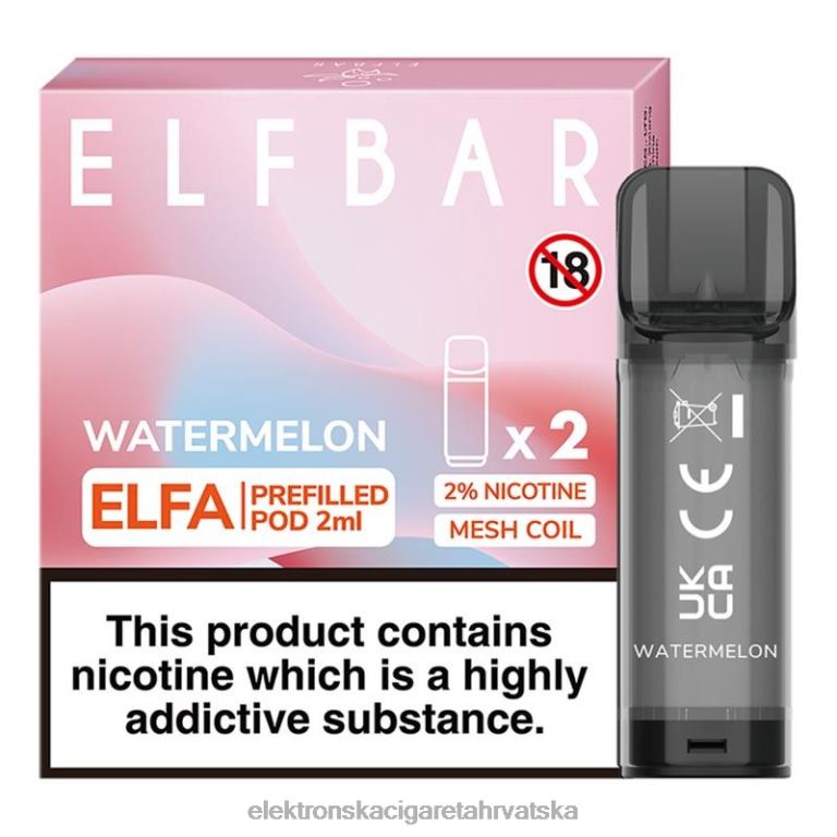 Elektronska Cigareta Za Enkratno Uporabo Petrol - lubenica DJFJL318 ELFBAR Elfa napunjena kapsula - 2 ml - 20 mg (2 pakiranja)