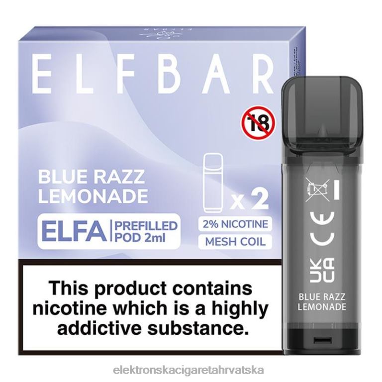 Elektronska Cigareta Za Enkratno Uporabo Petrol - plava razz limunada DJFJL327 ELFBAR Elfa napunjena kapsula - 2 ml - 20 mg (2 pakiranja)
