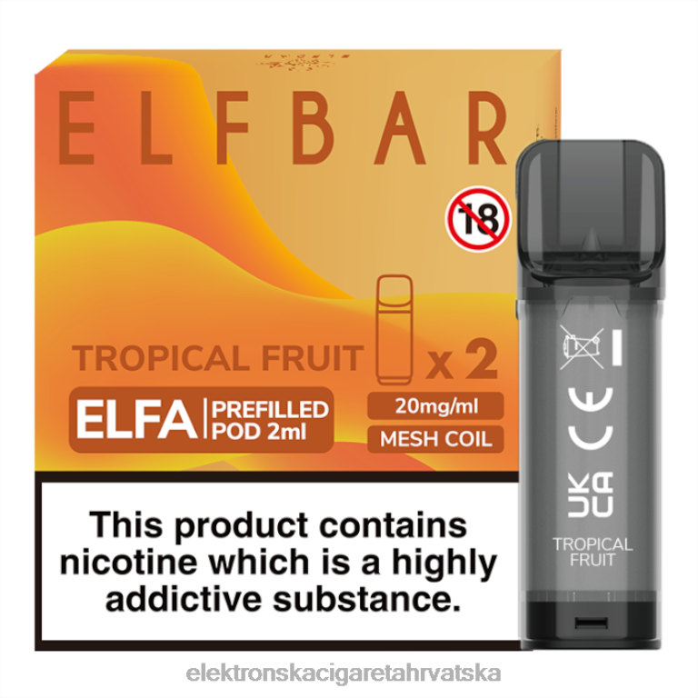 Elektronska Cigareta Za Enkratno Uporabo - tropsko voće DJFJL328 ELFBAR Elfa napunjena kapsula - 2 ml - 20 mg (2 pakiranja)