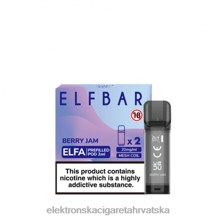 Jednokratni Vape Tisak - pekmez od bobica DJFJL341 ELFBAR Elfa napunjena kapsula - 2 ml - 20 mg (2 pakiranja)