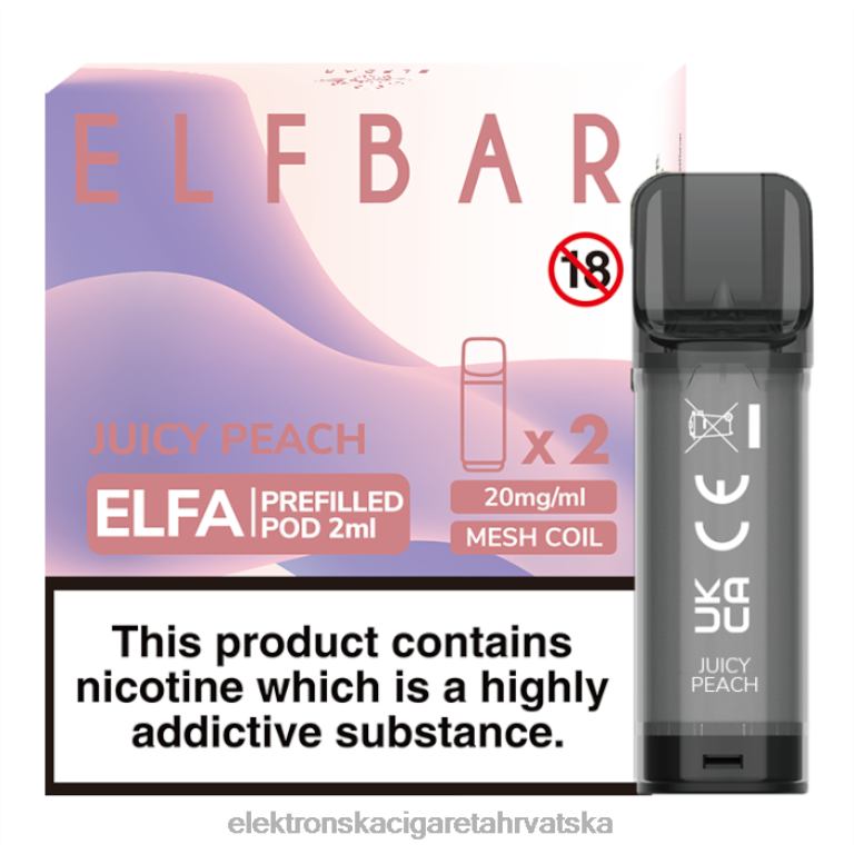 Jednokratni Vape Tisak - sočna breskva DJFJL332 ELFBAR Elfa napunjena kapsula - 2 ml - 20 mg (2 pakiranja)